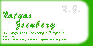 matyas zsembery business card